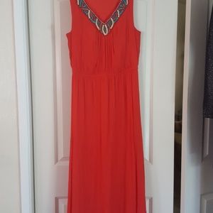 Coral moxi dress
